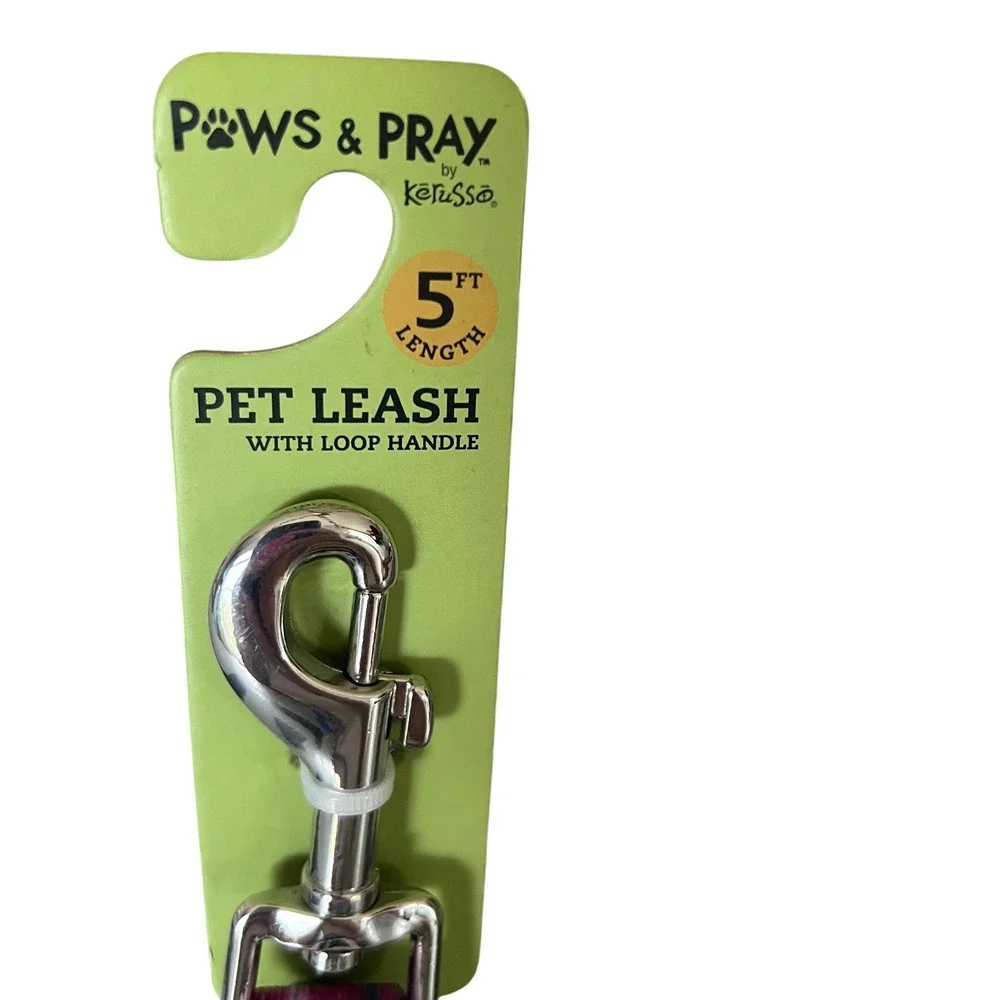 Kerusso Paws & Pray‎ 5Ft Pet Leash Peace Love Jesus w Loop Handle Tie Dyed NWT